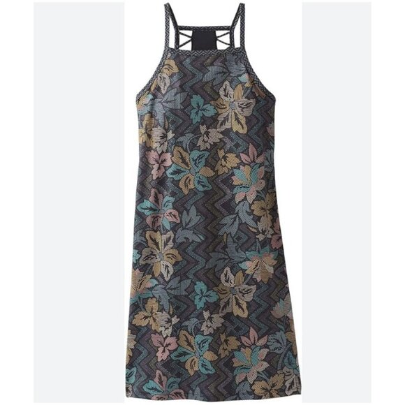 Prana Ardor Dress Womens Small Multicolor Floral Sleeveless Bodycon Yoga Casual - Picture 1 of 4